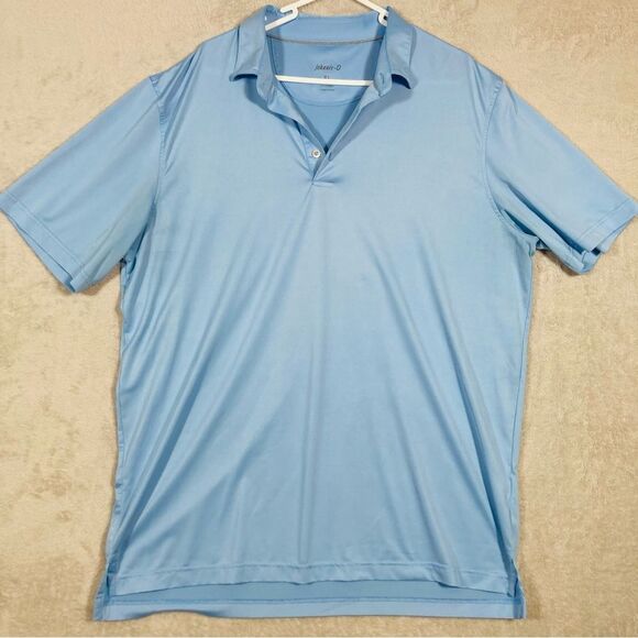Johnnie-O Birdie Prep‎ Performance Polo Golf Shirt UPF 50 Mens Size XL Gulf Blue - Picture 1 of 6